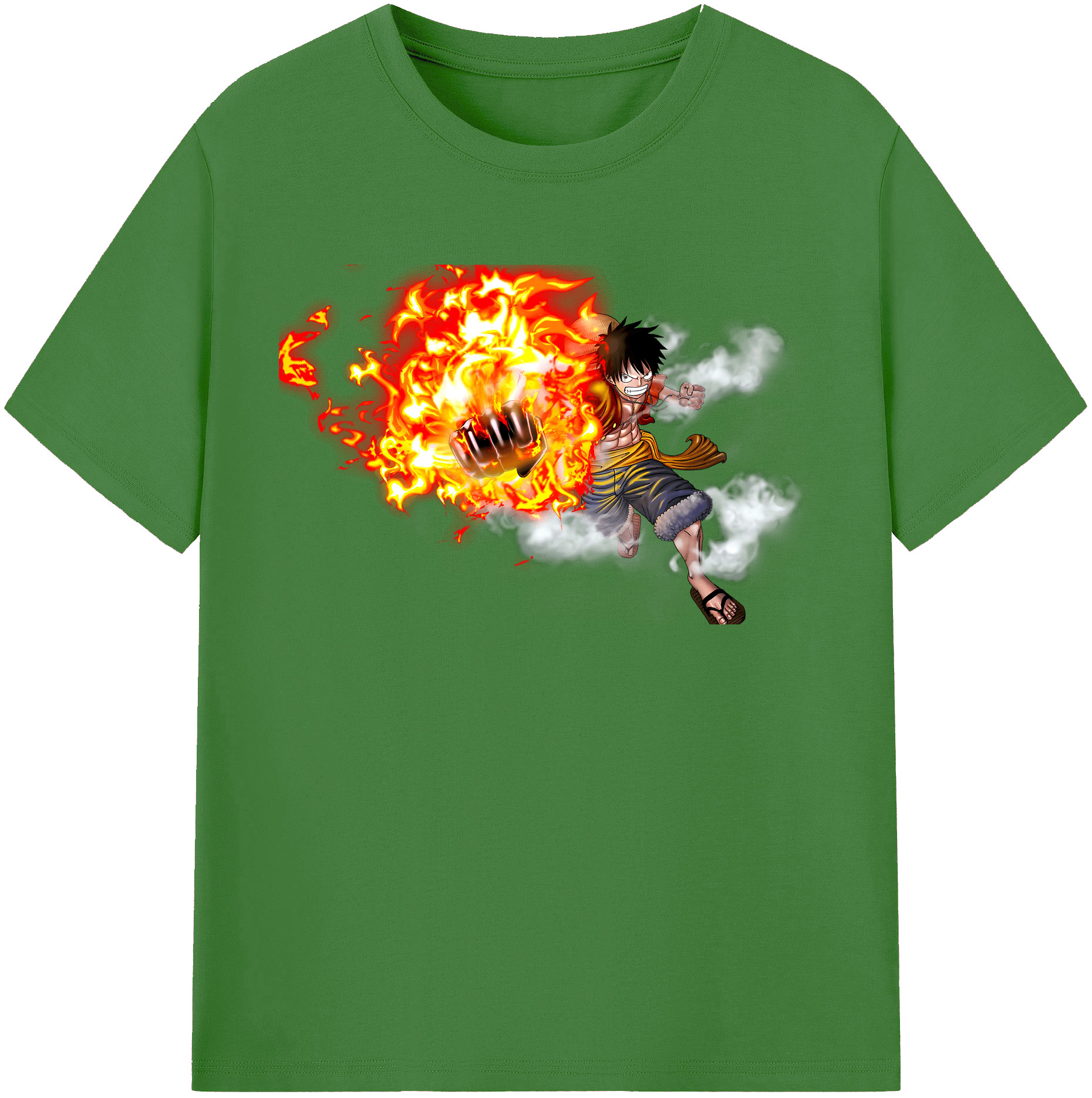 ワンピース モンキー・D・ルフィ ONE PIECE Monkey D. Luffy レディースカジュアルプリントTシャツ（綿100％）